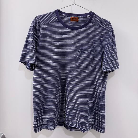Rare Missoni Signature Blue Stripe Crewneck Tee | Small - Picture 1 of 8